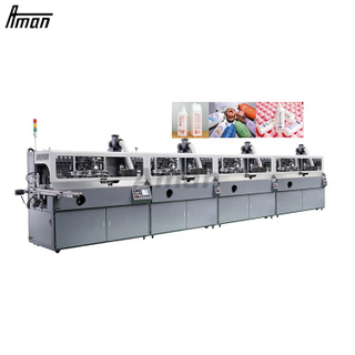Máquina de impressão em tela de seda para garrafas plásticas multicoloridas totalmente automática