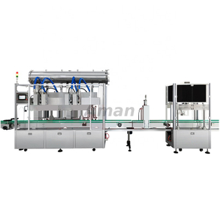 Máquina automática de tamponamento e enchimento de líquidos em linha
